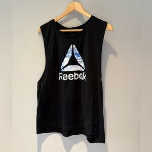 Reebok Black Graphic Muscle Tank Size Large